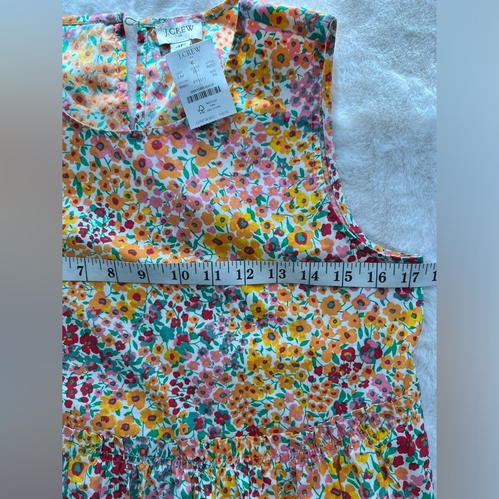 NWT: J. Crew Sleeveless Floral Tier Sundress Size 4P - Picture 7 of 10